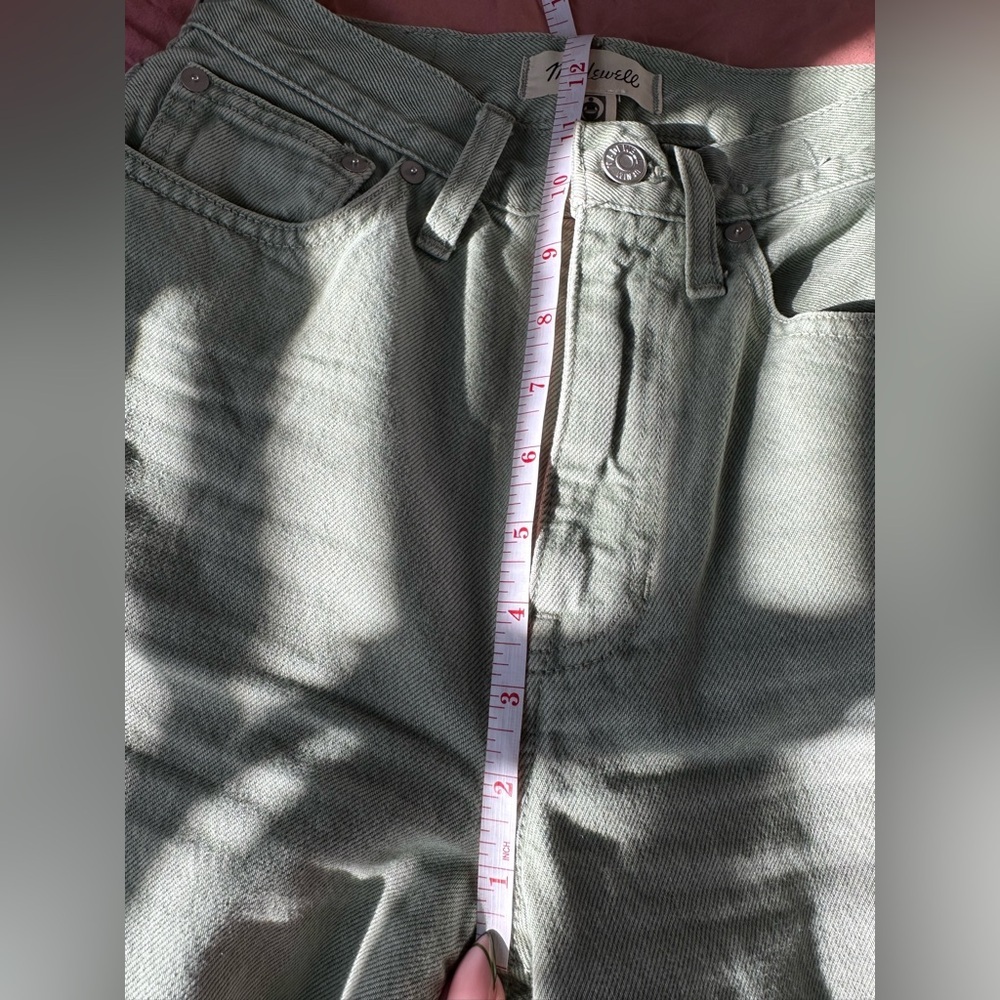 Madewell Baggy Straight Jeans-Garment Dyed Sage Green. Size 23 - Picture 11 of 12